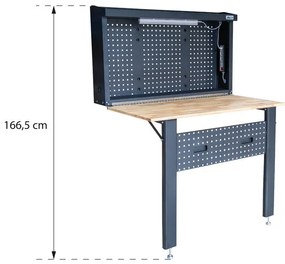Összecsukható munkaasztal LED lámpával és fiókokkal FR4021