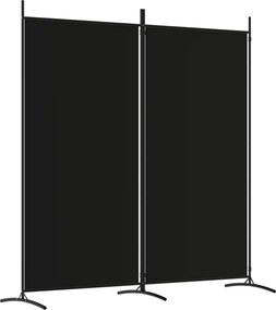 vidaXL 2 paneles fekete szövet térelválasztó 175x180 cm