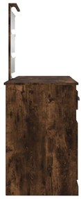 füstös tölgy színű fésülködőasztal LED-del 130 x 50 x 132,5 cm