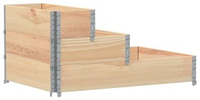3 szintes tömör fenyőfa magaságyás 120 x 80 cm