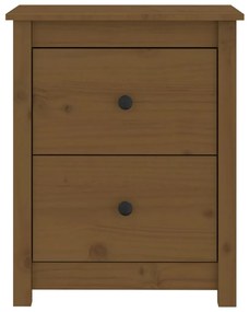 2 darab mézbarna tömör fenyőfa éjjeliszekrény 50x35x61,5 cm