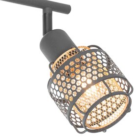 Design mennyezeti lámpa fekete arannyal 2 lámpás - Noud