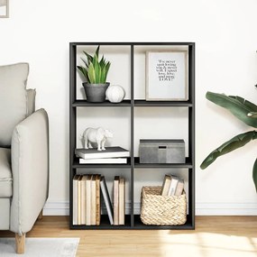 fekete szerelt fa térelválasztó könyvespolc 69,5x29x103,5 cm