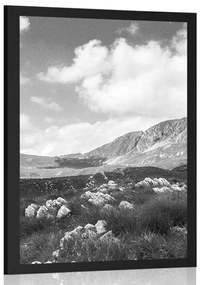 Poszter völgy Montenegróban fekete fehérben