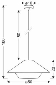 AFRICA függőlámpa kábellel 1xE27/40W/230V, átm. 50 cm, barna/krémszínű