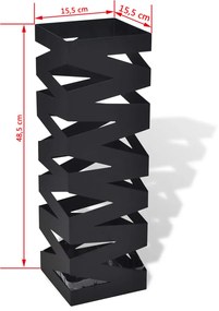 Szögletes esőermyő / sétabot tartó 48,5 cm fekete
