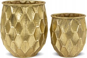 Váza Fém kaspóvédő arany dekoráció kpl 2db