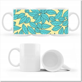 Fotó bögre Türkiz levelek Türkiz