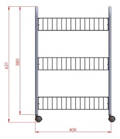 Lugano gurulós állvány, 3 db polccal - Metaltex