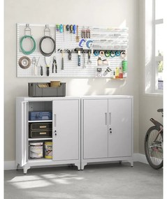 SONGMICS irattartó szekrény, zárható multifunkciós tárolószekrény,matt szürke