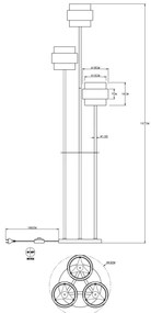Globo 15560S - Állólámpa MILLEY 3xE27/60W/230V