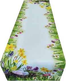 Húsvéti futópad virágok és húsvéti tojások 50x100 456