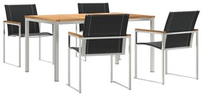 vidaXL Kert étkező szett 5 pcs Barna Tömör Akácfa