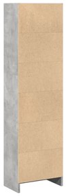 betonszürke szerelt fa könyvespolc 40 x 24 x 143 cm