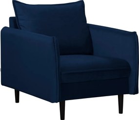 Sötétkék bársony fotel Juli – Ropez