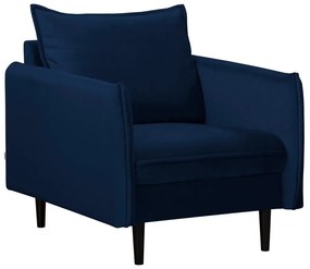 Sötétkék bársony fotel Juli – Ropez