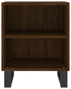 2 db barna tölgyszínű szerelt fa éjjeliszekrény 40x30x50 cm
