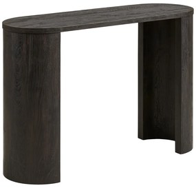 Sötétbarna konzolasztal tölgyfa dekorral 38x114 cm Bibione – House Nordic