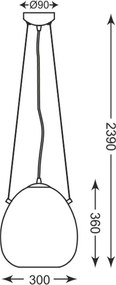 ZUMA LINE P19066B-D30 MOON Modern Függesztett Lámpa Fekete, Ezüst E27 IP20
