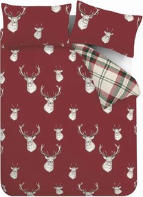 Munro Stag piros ágyneműhuzat, 135 x 200 cm - Catherine Lansfield