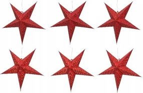 Függő csillag led dekoráció piros 60 cm