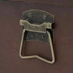 sötétbarna furnérlemez kincsesláda zárakkal 110 x 50 x 39,5 cm
