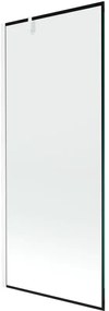 Mexen Next, kádparaván 1 szárny 80 x 150 cm, fix szárny, 6 mm átlátszó üveg fekete mintával, fehér profil, 895-080-000-00-0-20