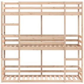tömör fenyőfa háromszintes ágy 75 x 190 cm