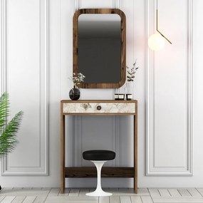 Lizbon Mirror - Walnut, White, Marble