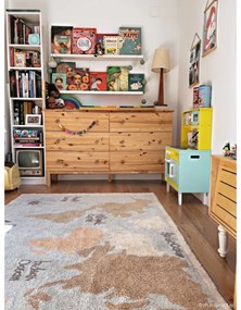 Mosható kézi szövésű pamut gyerek szőnyeg 140x200 cm Vintage Map – Lorena Canals