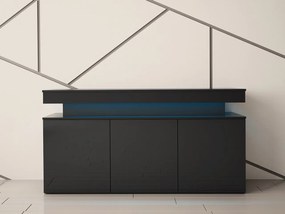 Szekrény Lesteralo 3D 160 (fekete + fényes fekete) (LED világítással). 1105937