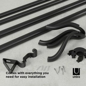 Acél bővíthető függönykarnis 107 - 305 cm Midnight – Umbra