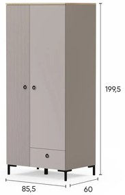 Ruhásszekrény Demandaron 1 (taupe + silverjack tölgy) . 1116801