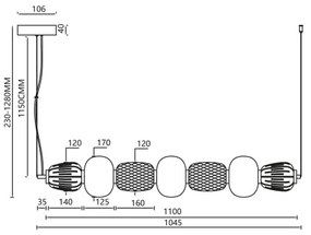LED Csillár zsinóron CARO LED/42W/230V arany