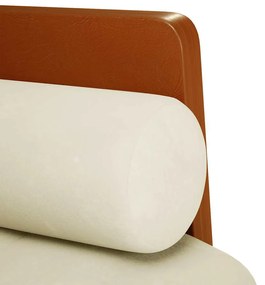 krém bársony loveseat kanapé párnákkal 110 cm