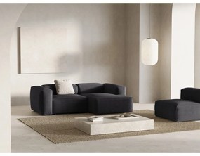 Sötétszürke kordbársony sarokkanapé (jobb oldali-heverő résszel) Bergano – Cosmopolitan Design