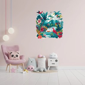 PIPPER. Kör alakú falmatrica "Színes dzsungel" Méret: 100cm