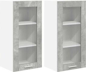 vidaXL Függő szekrény 2 pcs Beton Szürke 40 x 31 x 80 cm Faanyag