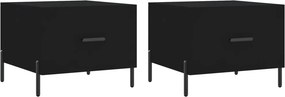 vidaXL 2 db fekete szerelt fa dohányzóasztal 50 x 50 x 40 cm