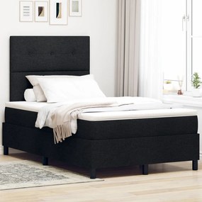 Box Spring Ágy Matraccal Fekete 120x200 cm Szövet