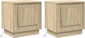 vidaXL Éjjeliszekrény 2 pcs Sonoma tölgy 44 x 34,5 x 45 cm Faanyag