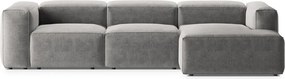 Világosszürke sarokkanapé (jobb oldali-heverő résszel) Bergamo – Cosmopolitan Design