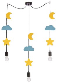 TRIO gyerek függeszték zsinóron 3xE27/20W/230V sárga/kék