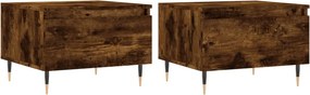 vidaXL 2 db füstös tölgy szerelt fa dohányzóasztal 50 x 46 x 35 cm