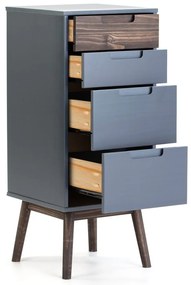 Antracitszürke-sötétbarna borovi fenyő magas komód 40x94 cm Nussa – Marckeric