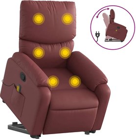 vidaXL bordó műbőr dönthető masszázs- és állófotel
