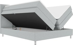 Kárpitozott boxspring ágy CARINA 160x200 cm világosszürke Matrac: Bonell rugós matrac