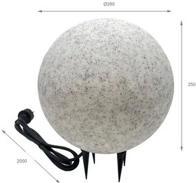 Kültéri dekoratív lámpatest LUMISTONE 1xE27/15W/230V IP65, átmérő 28 cm