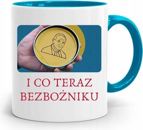 Kék Bögre Vicces És MI Istentelen nyomott mintával