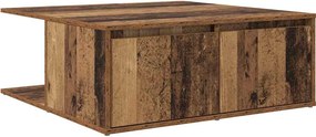 vidaXL Dohányzóasztal fiókkal Öreg fa 80 x 80 x 31 cm Faanyag